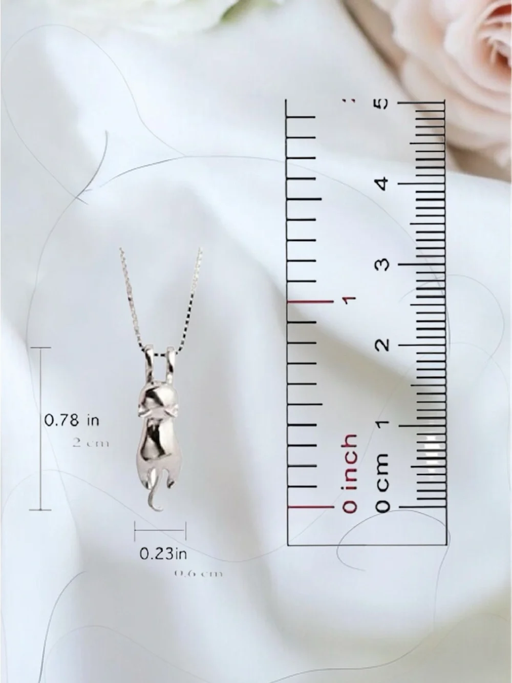 Silver Cat Pendant Necklace Pet Cat Jewelry.925 NEW NWT
